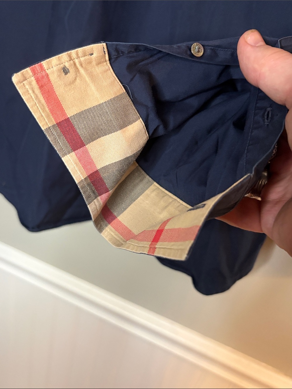Burberry Men's Dark Blue Button-Down Casual Shirt - Picture 3 of 5